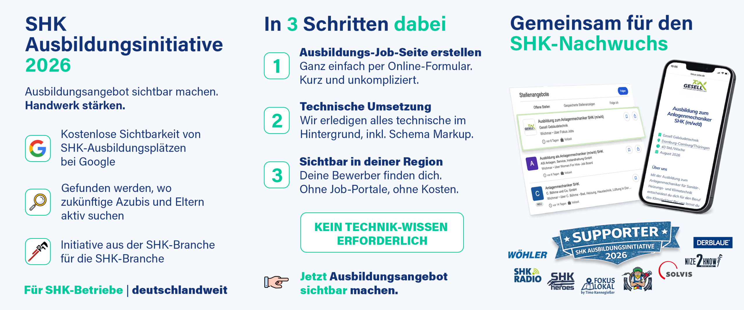 shk heroes ist Supporter der SHK Ausbildungsinitiative 2026
